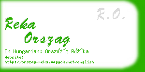 reka orszag business card